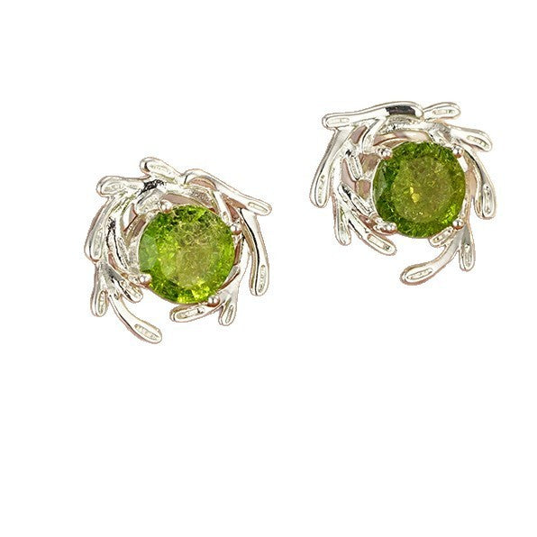 Retro Green Light Luxury All-match Fashion Simple Earrings