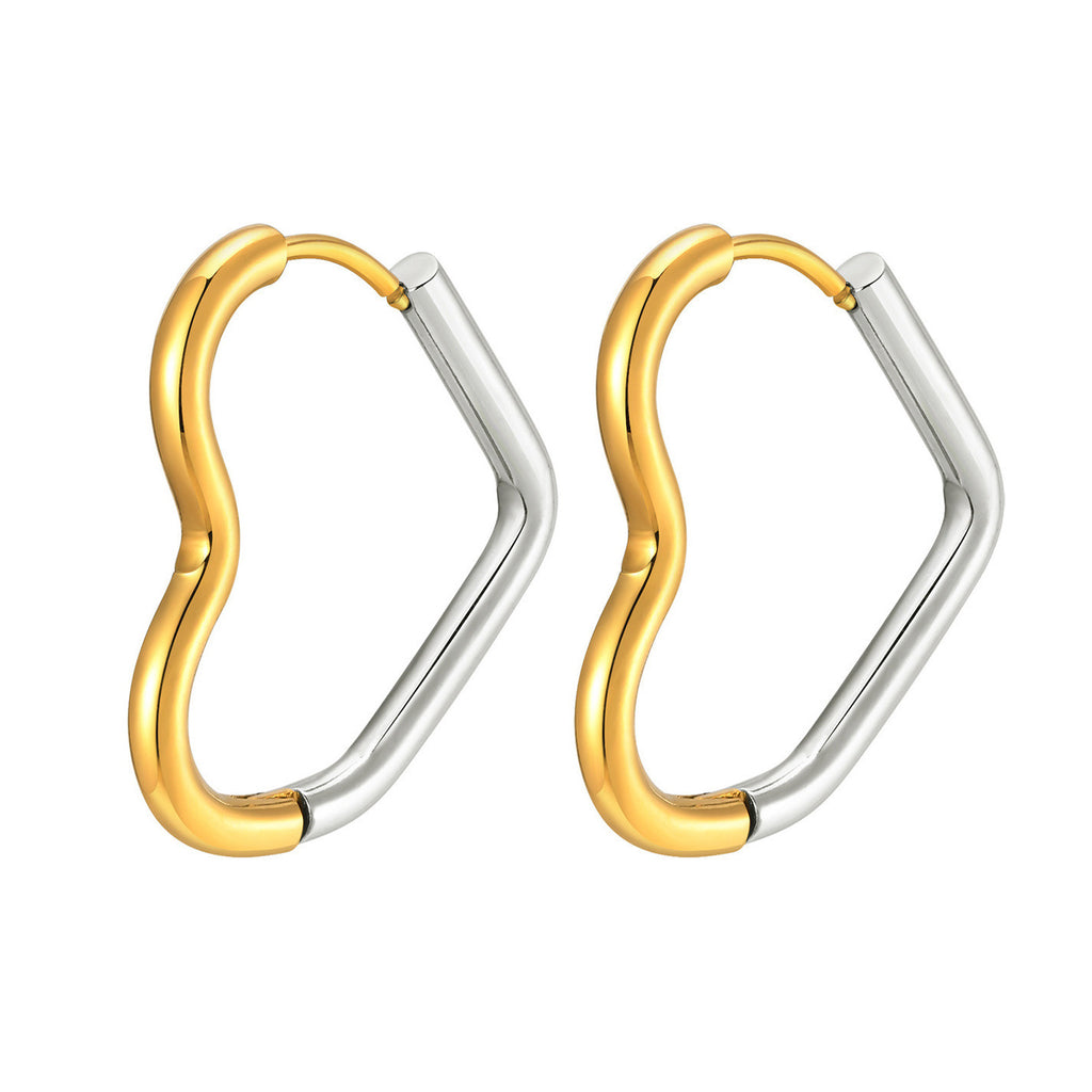 N Earrings Gradually Golden High-grade Ear Ring Titanium Steel Special-interest Earrings