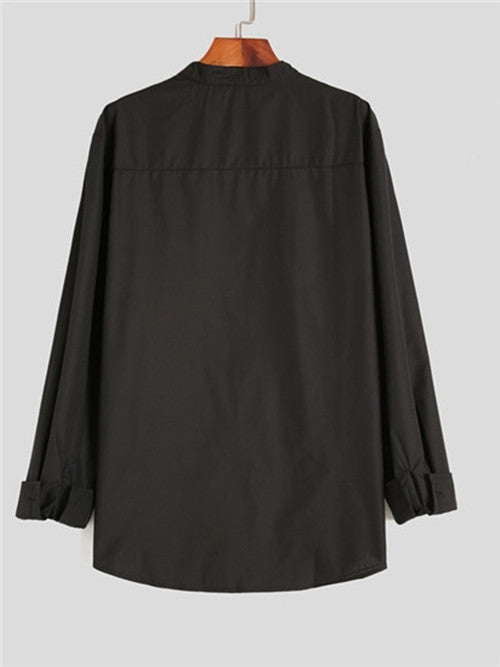 Teenage Men's Stand-up Collar Shirt