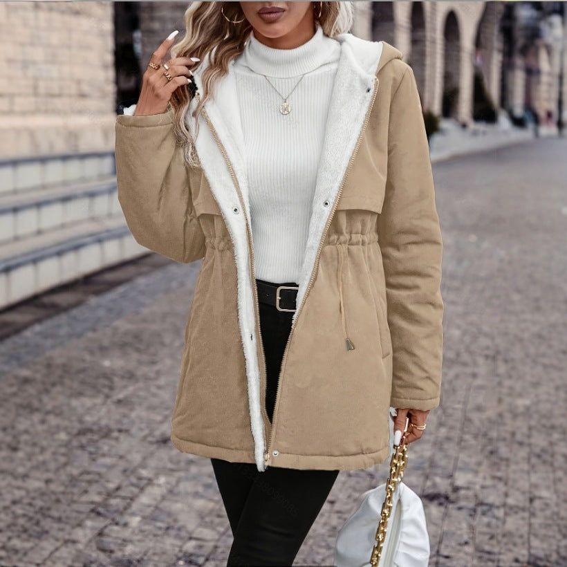 Women's Thick Warm Jacket Solid Color