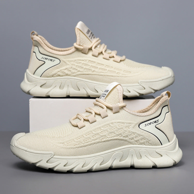 Spring New Breathable Thin Mesh Flyknit Casual Versatile Men's Sneakers