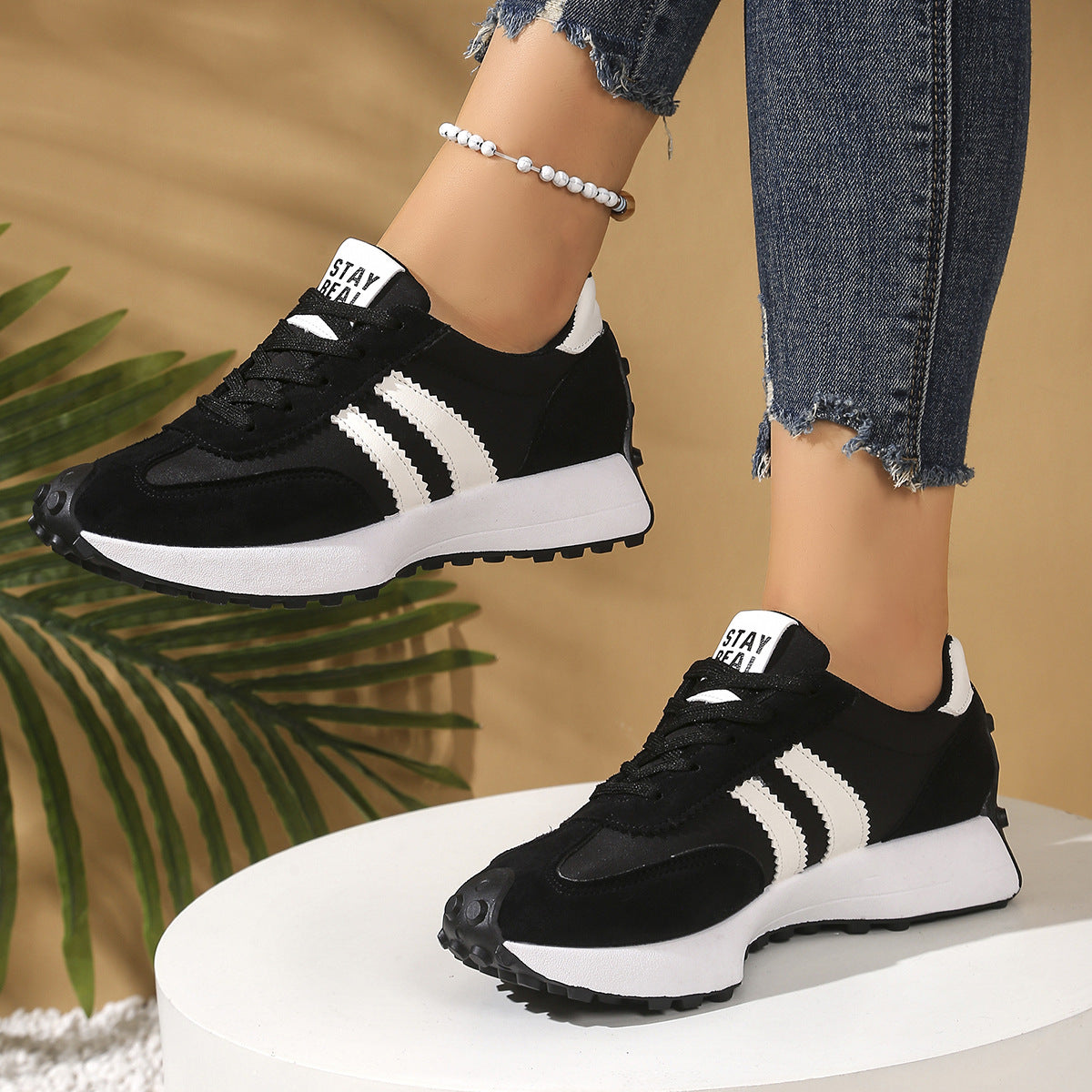 Women's Thick Bottom Student Casual Shoes Breathable Sneaker