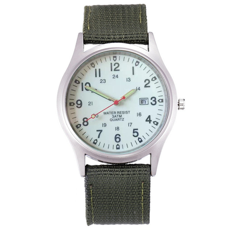 Watches Fabric Band Military Calendar Army Clock