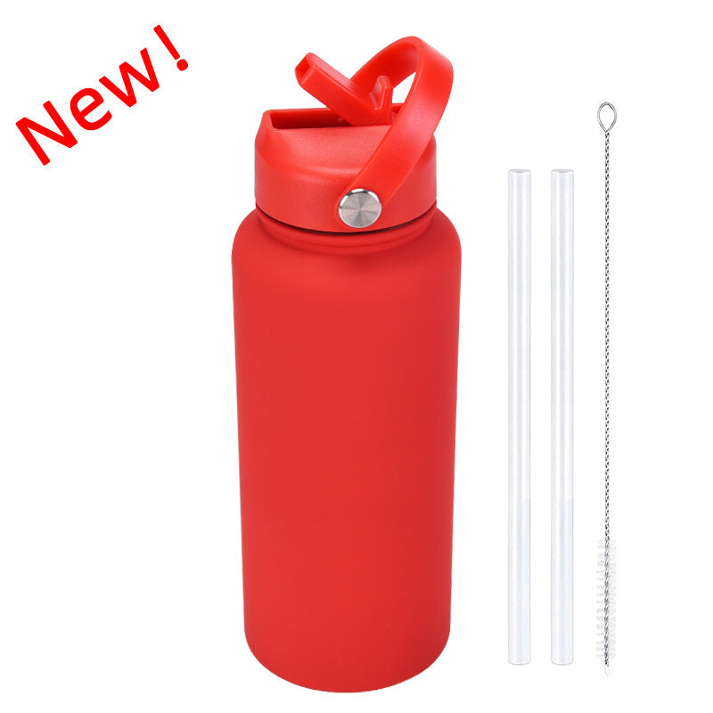 Sports Stainless Steel Large Capacity Straw Warm-keeping Water Cup