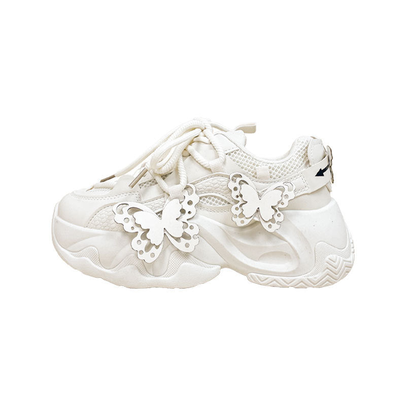 Female Minimalist Casual White Thick Soled Dad Shoes