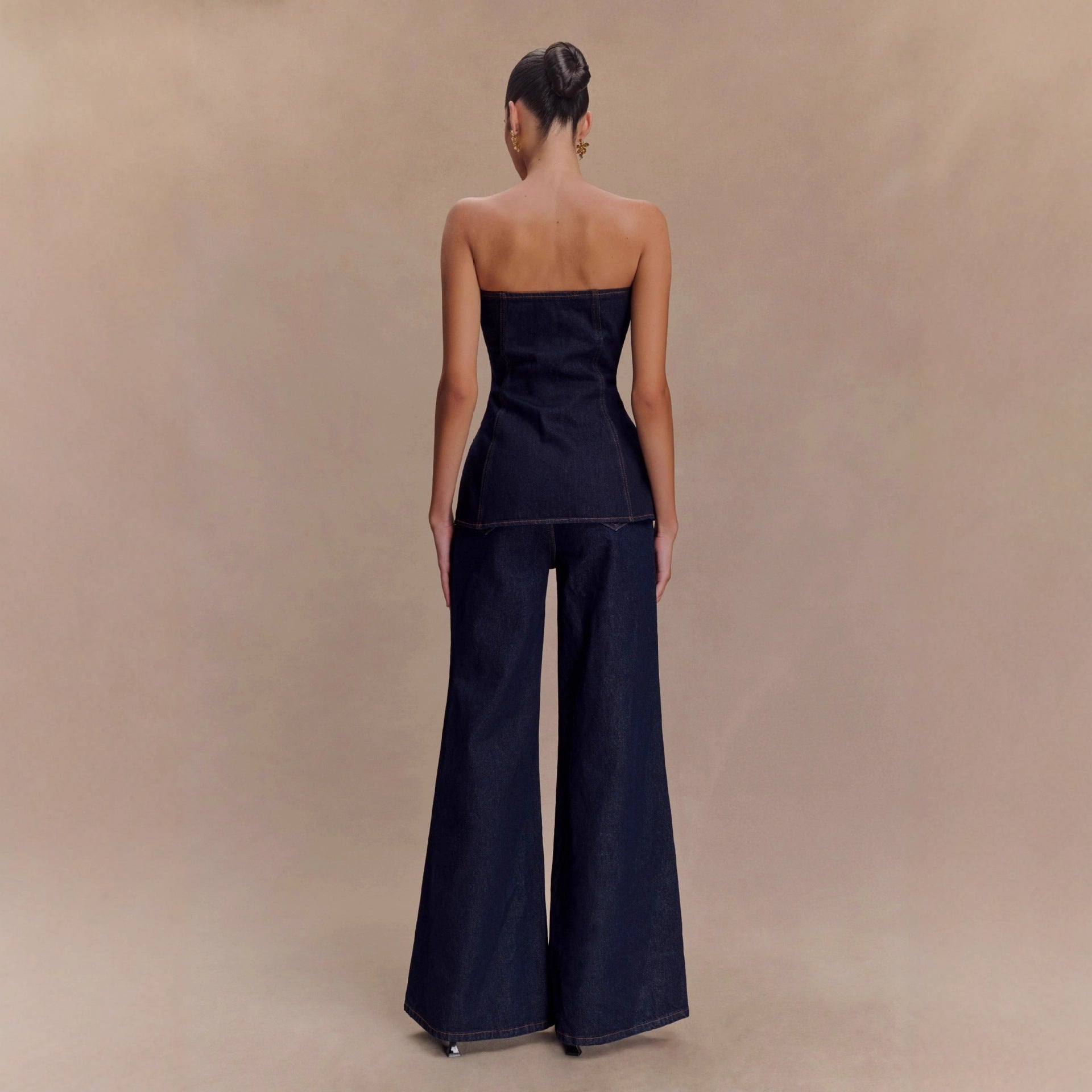 European And American Graceful And Fashionable Wide Leg Jeans Loose Ladies