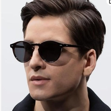 Round Polarized Full Rim Frame Sunglasses
