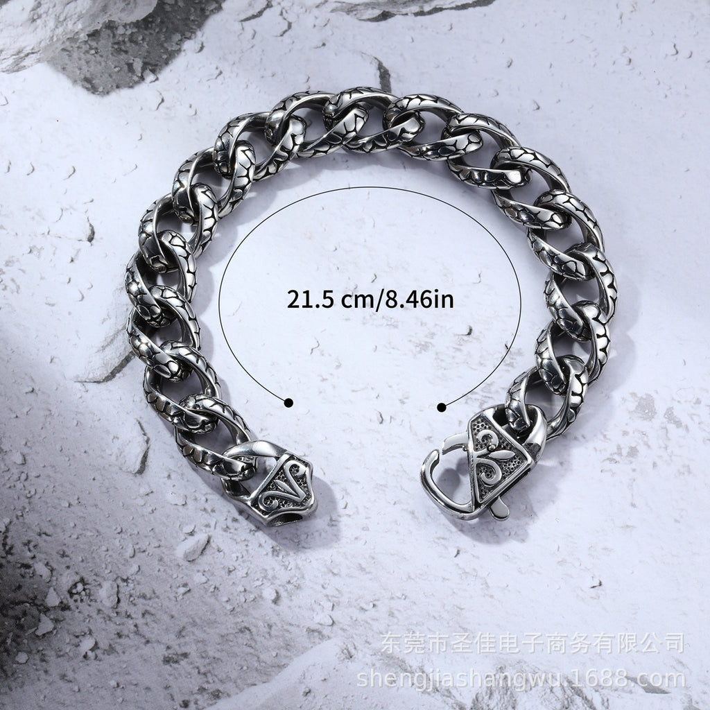 European And American Men's Retro Minimalist Titanium Steel Bracelet