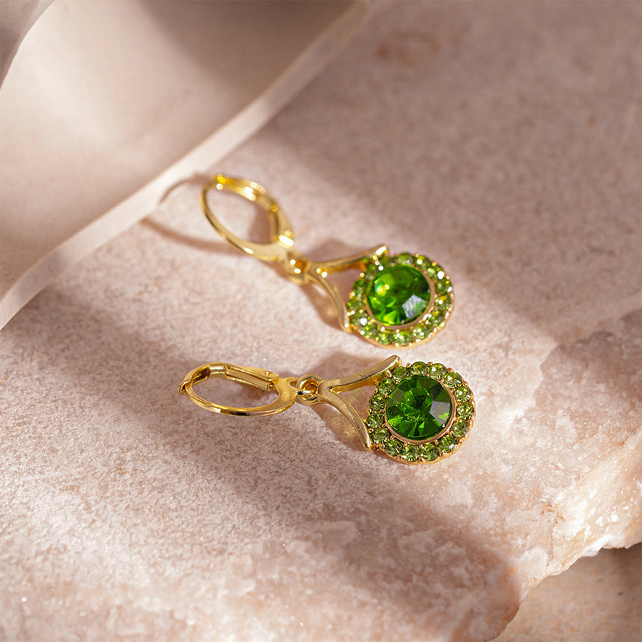 Retro Minority Diamond Round Geometric Ear Clip Earrings Fashion