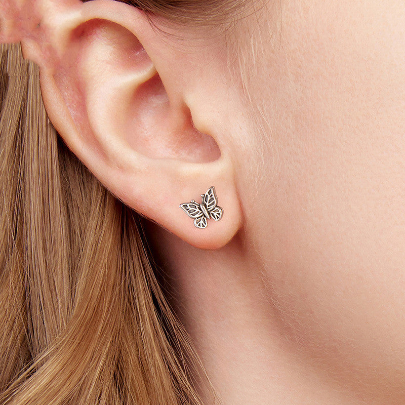 Silver Ziyun Original S925 Sterling Silver Retro Butterfly Studs