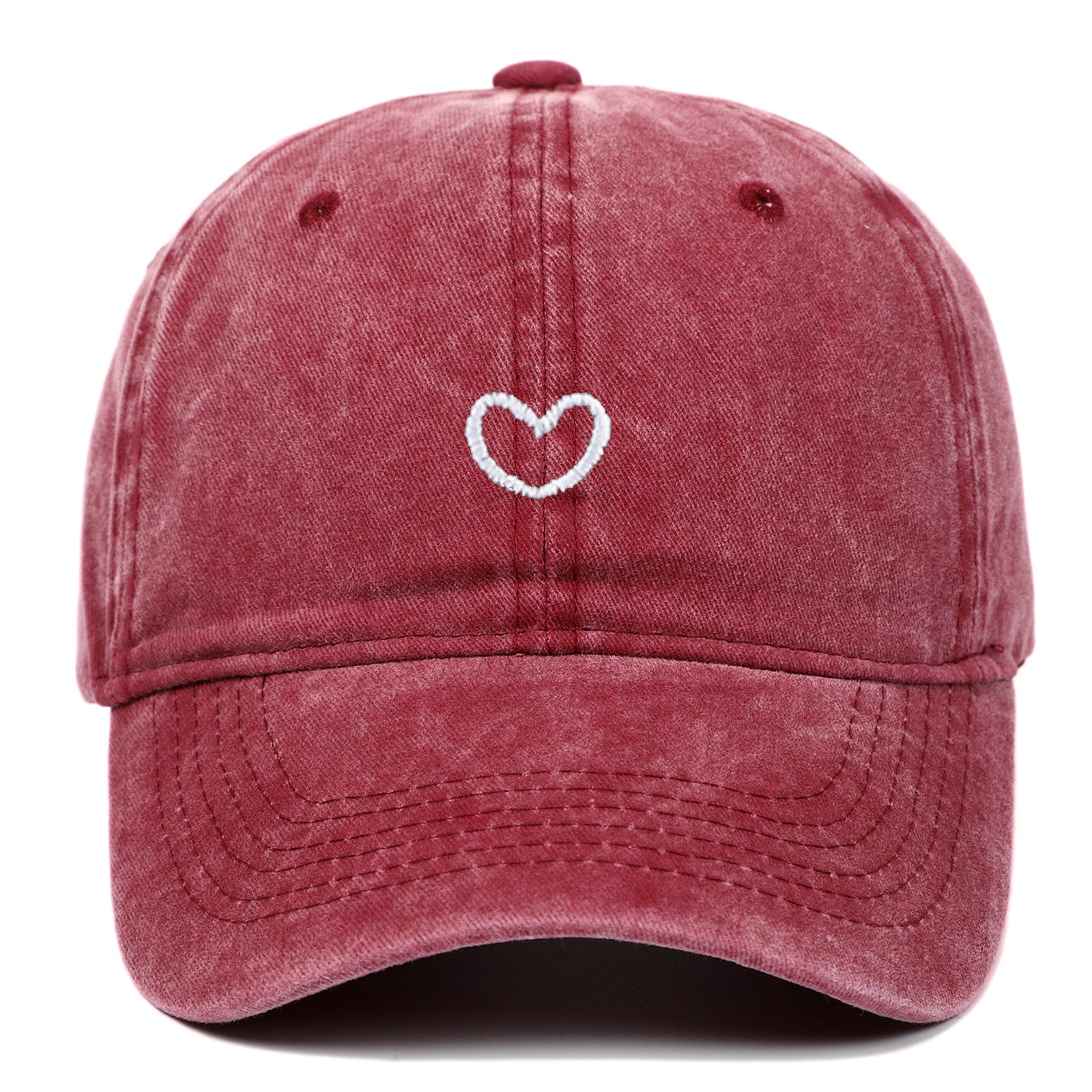 Artistic Retro Small Love Embroidered Soft Top Fashion Peaked Cap