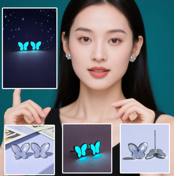 Light-emitting Butterfly Luminous Ear Studs