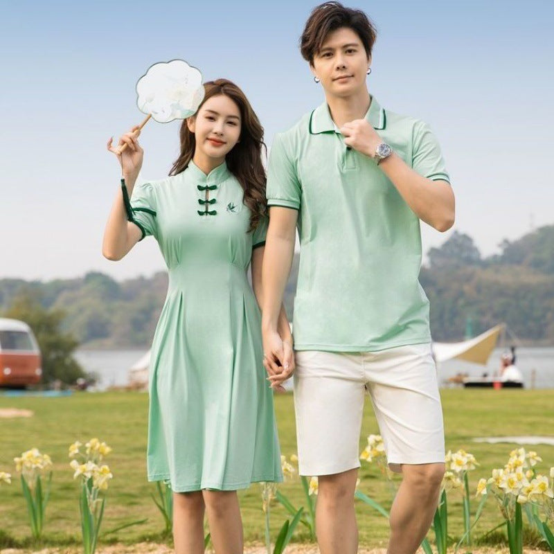 Hanfu Parent-child Clothing Chinese Style Short Sleeve Dress Suit