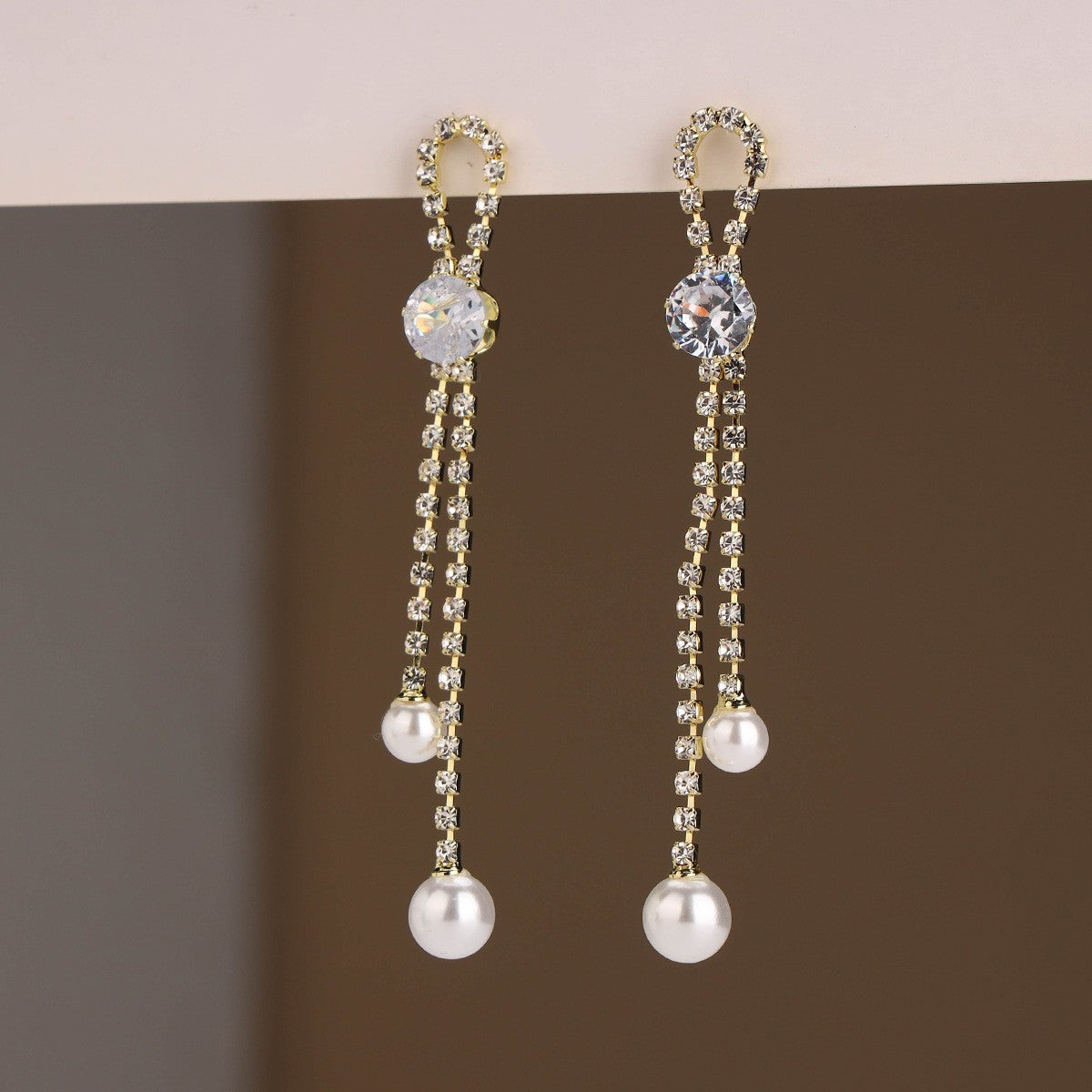 Sterling Silver Needle Light Luxury Tassel Earrings Banquet Style High-grade Long Earrings