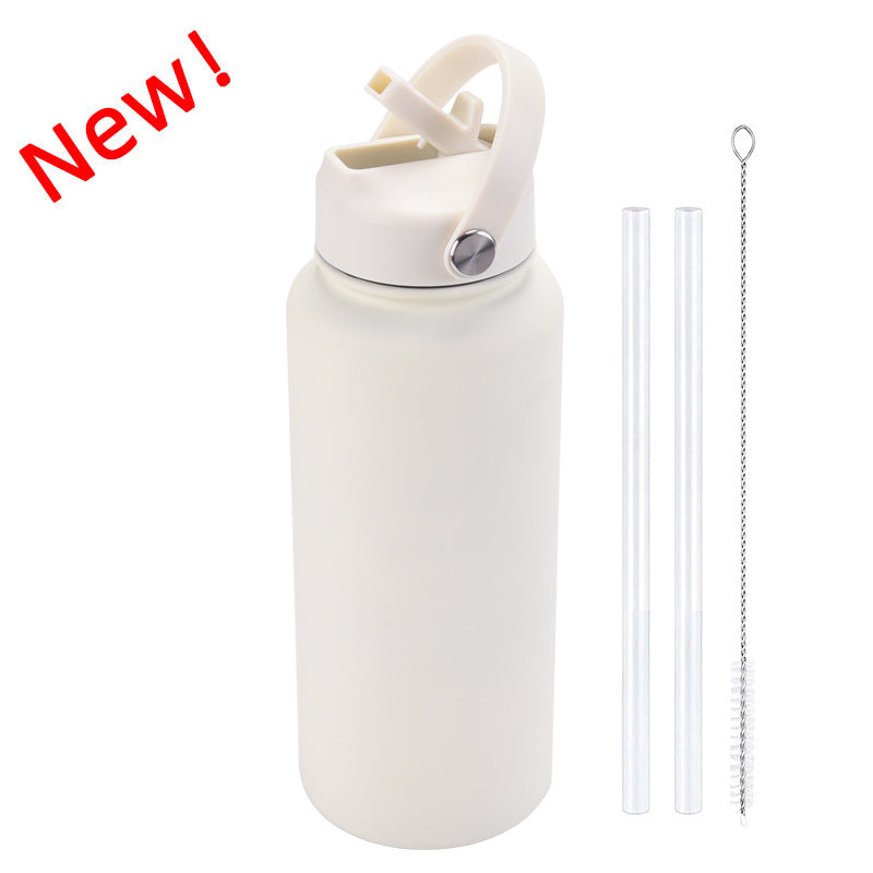 Sports Stainless Steel Large Capacity Straw Warm-keeping Water Cup