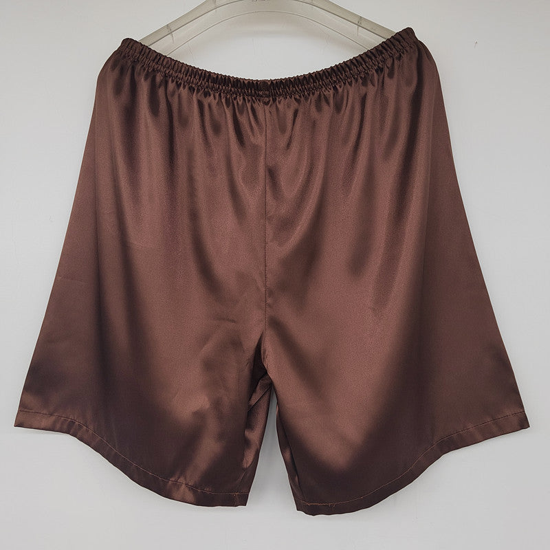 Men's Simple Home 5-point Silk Ice Silk Shorts