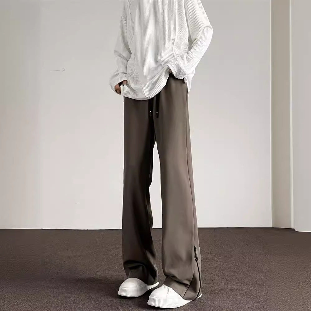 Straight Casual Draping Effect High-grade Men's Pants
