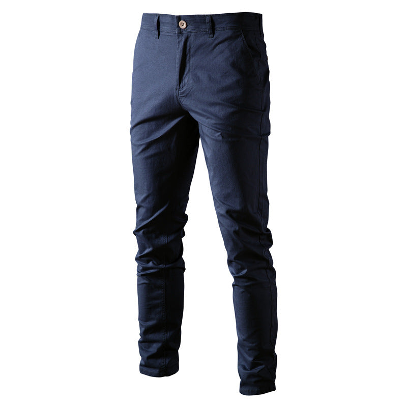 New Men's Solid Color Fashion All-match Thickened Trousers
