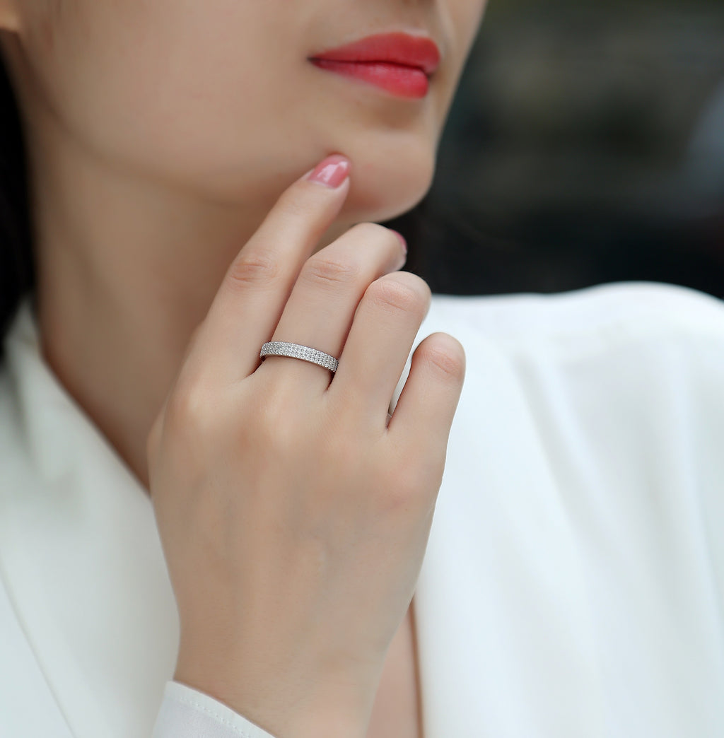 1Light Up The Moments - A Fashionable Jewelry Ring Set With Moissanite S925 Sterling Silver And Platinum-plated Diamond Prohibit TikTok sales