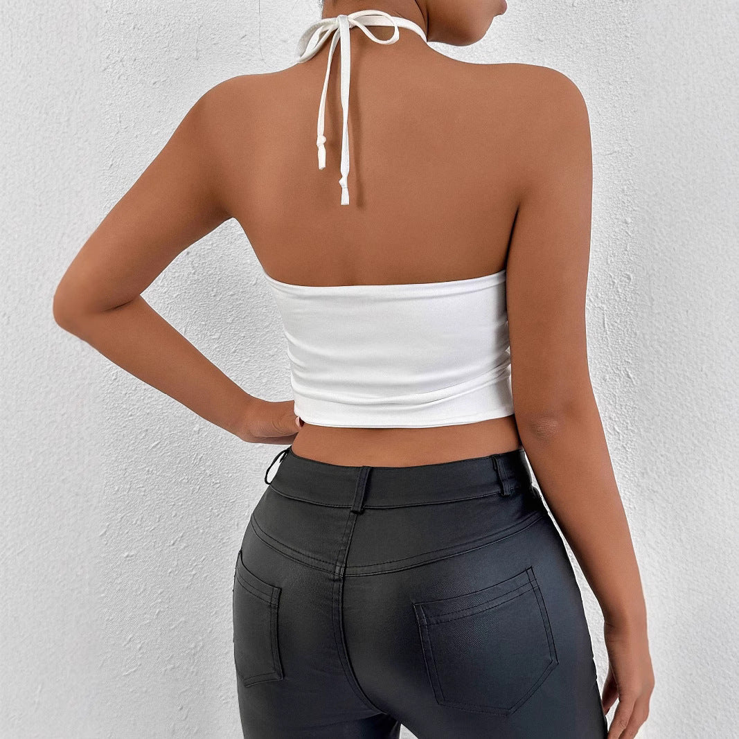 Women's Halter-Neck Sexy Midriff-Baring All-Match Top