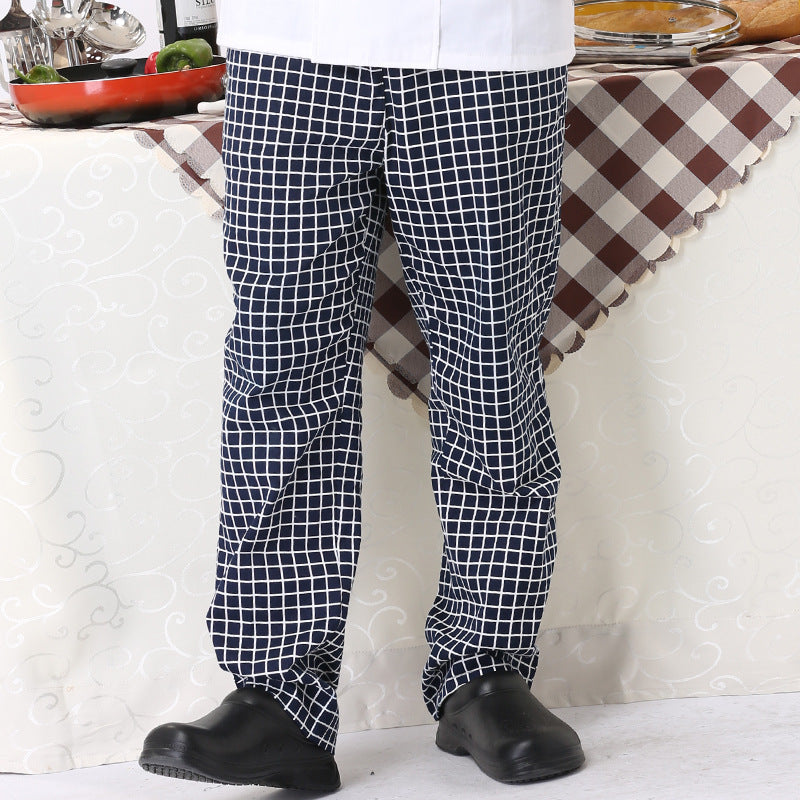 Kitchen Striped Chef's Pants And Dining Room Elastic Pants