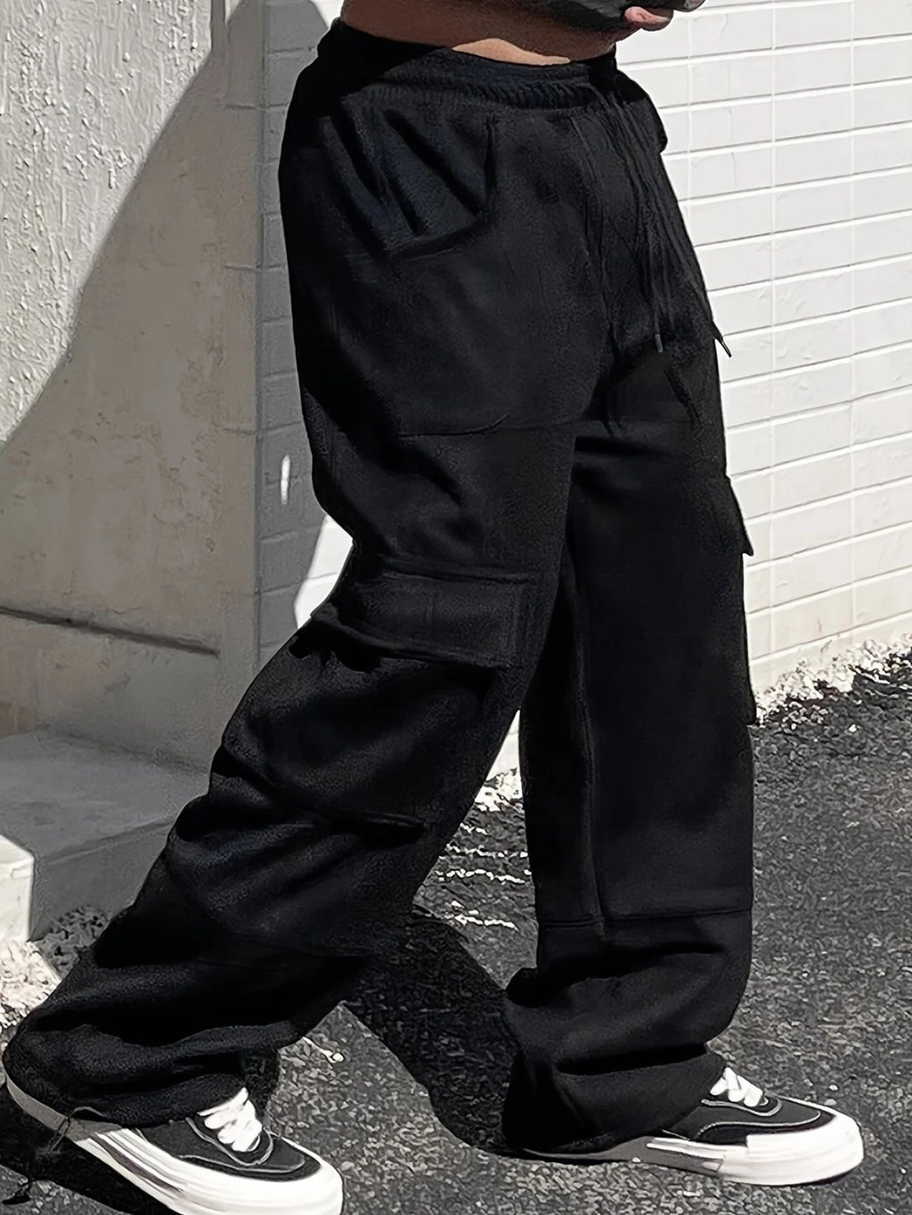 Loose Wide Leg American Gray Track Sweatpants Plus-sized Plus-sized