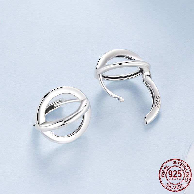 Original S925 Sterling Silver Halo Geometric Earrings