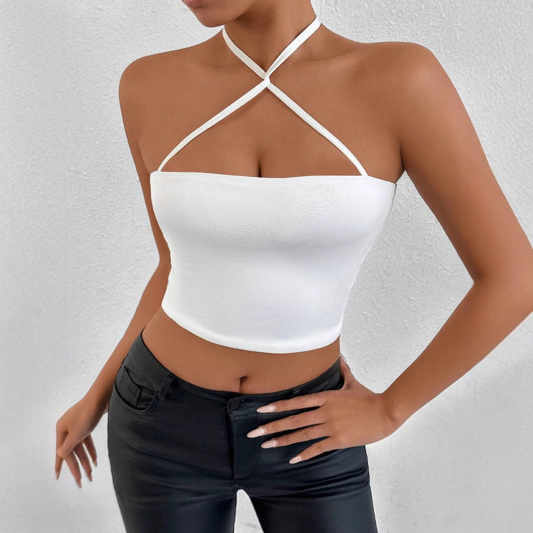 Women's Halter-Neck Sexy Midriff-Baring All-Match Top