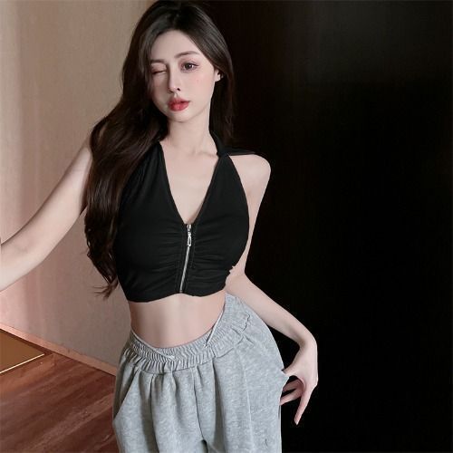 American-style Hanging On Neck Camisole Women's Summer Wear High-grade Strapless Sexy