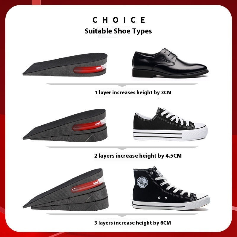 Height Increasing Insole For Women Invisible Comfortable Height Increasing Insole Men Sweat Absorbent