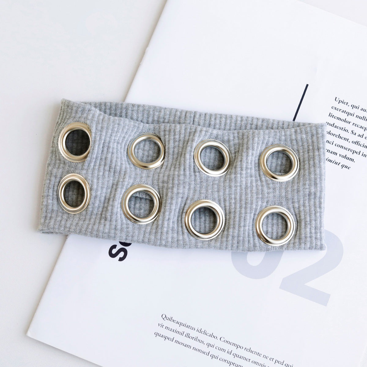 Hot Girl Metal Round Hole Hollow Out Elastic Ribbon Vintage Headwear