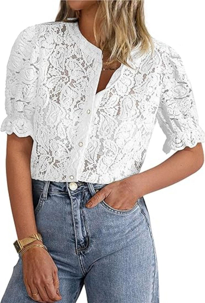 Fashionable Elegant Lace Shirt For Women