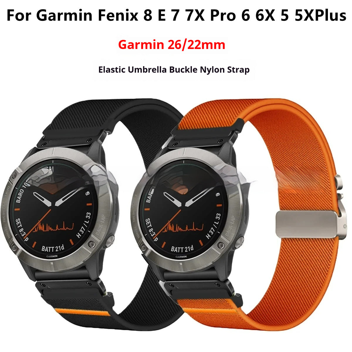 Umbrella Buckle Elastic Nylon Watchband Jiaming 2226mm