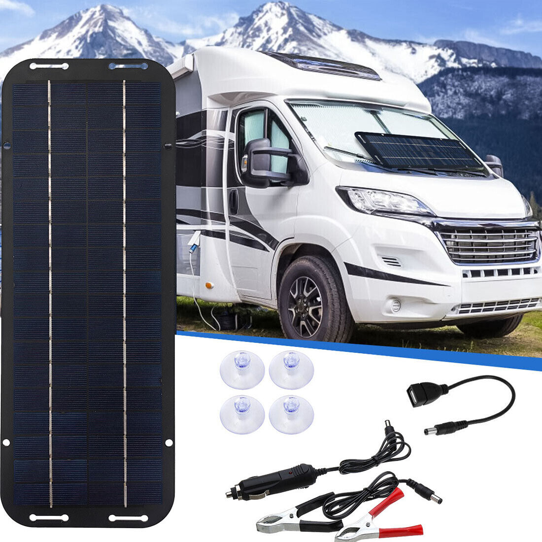 NEW 30W Solar Panel Kit Trickle Battery Charger 12Volt DC For Car Van Caravan Boat