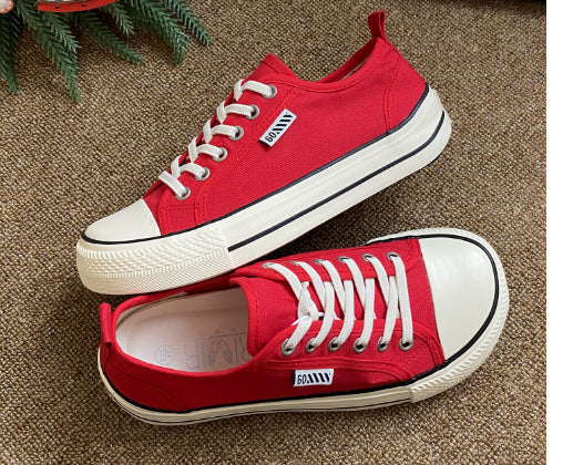 Women's Mango Canvas Shoes Lace-up Platform Flat Heel