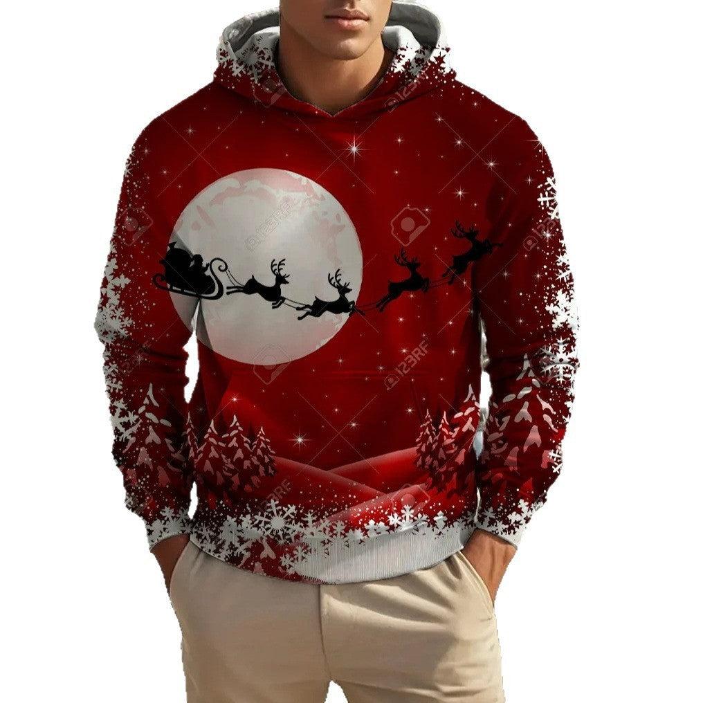 Men's Christmas Reindeer 3D Printed Hoodie