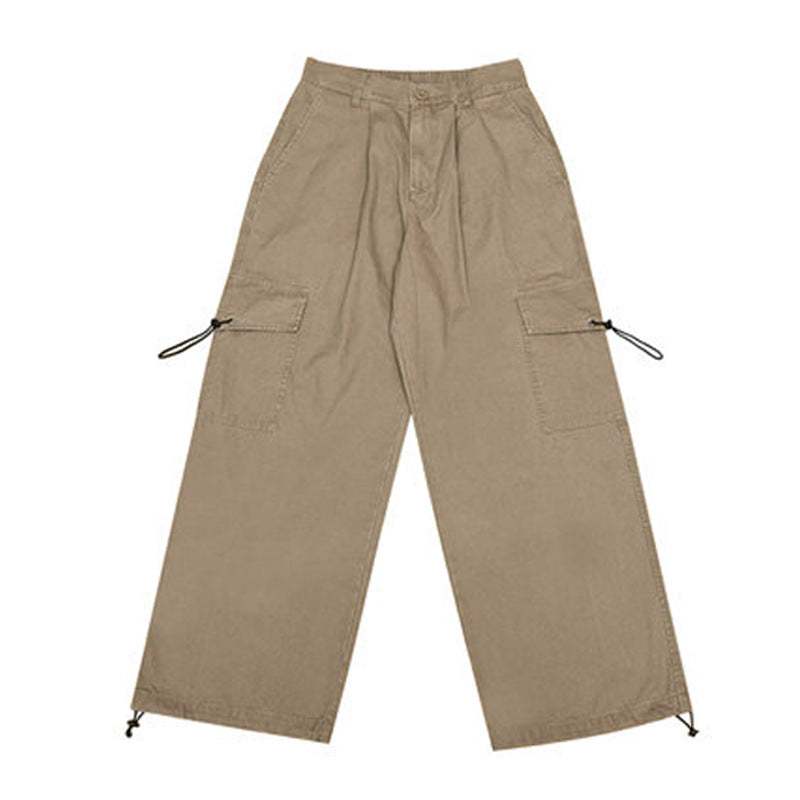 Japanese Retro Wide Leg Basic Workwear Pants For Men In Spring And Autumn