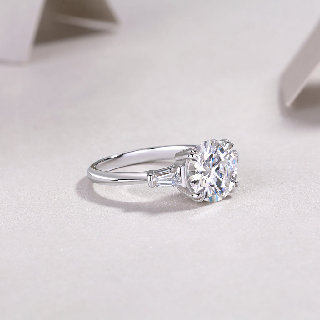 1Shining Step By Step - A Fashionable Diamond Jewelry Piece Set With 3-carat Moissanite S925 Sterling Silver And Platinum Diamond Ring. Prohibit TikTok sales