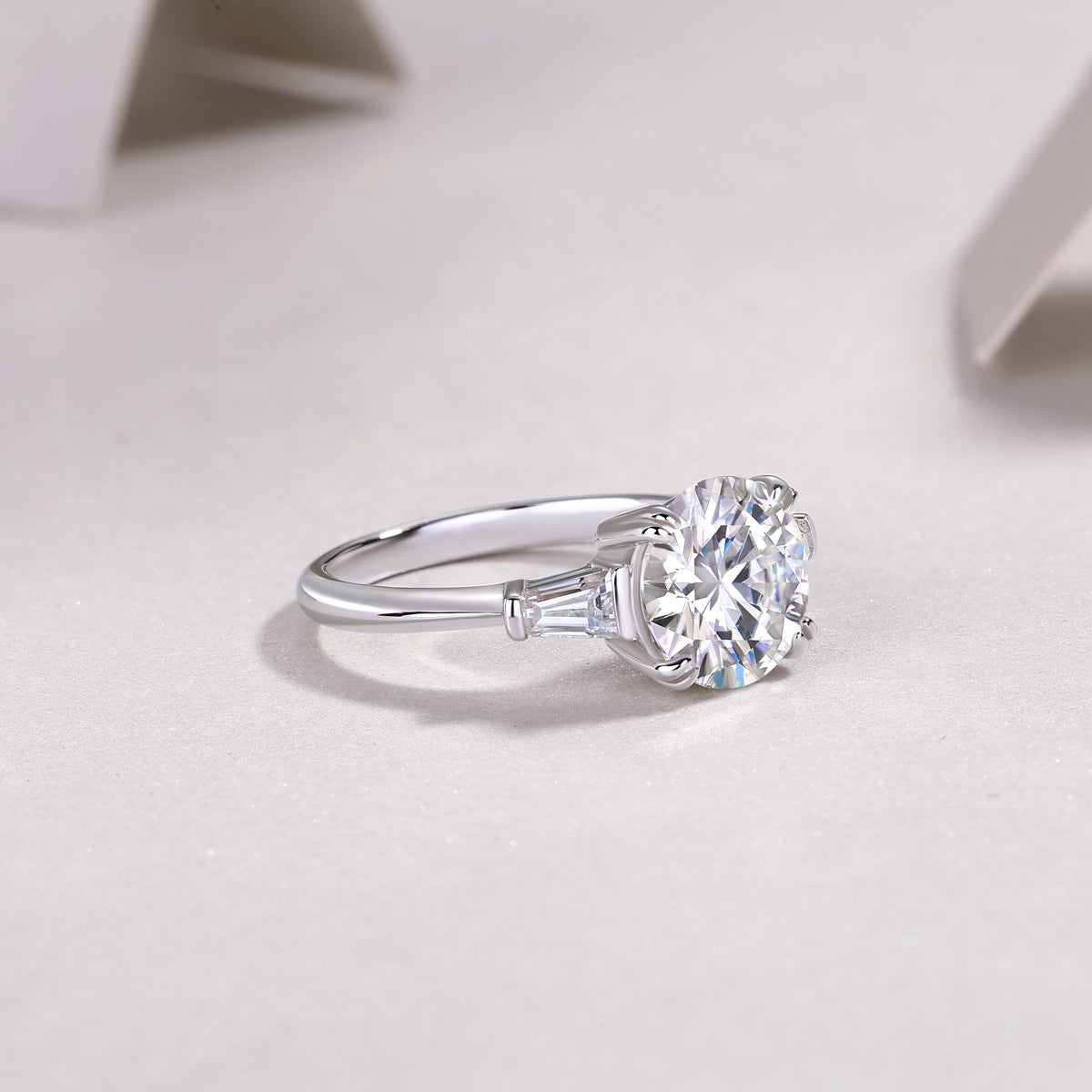 1Shining Step By Step - A Fashionable Diamond Jewelry Piece Set With 3-carat Moissanite S925 Sterling Silver And Platinum Diamond Ring. Prohibit TikTok sales