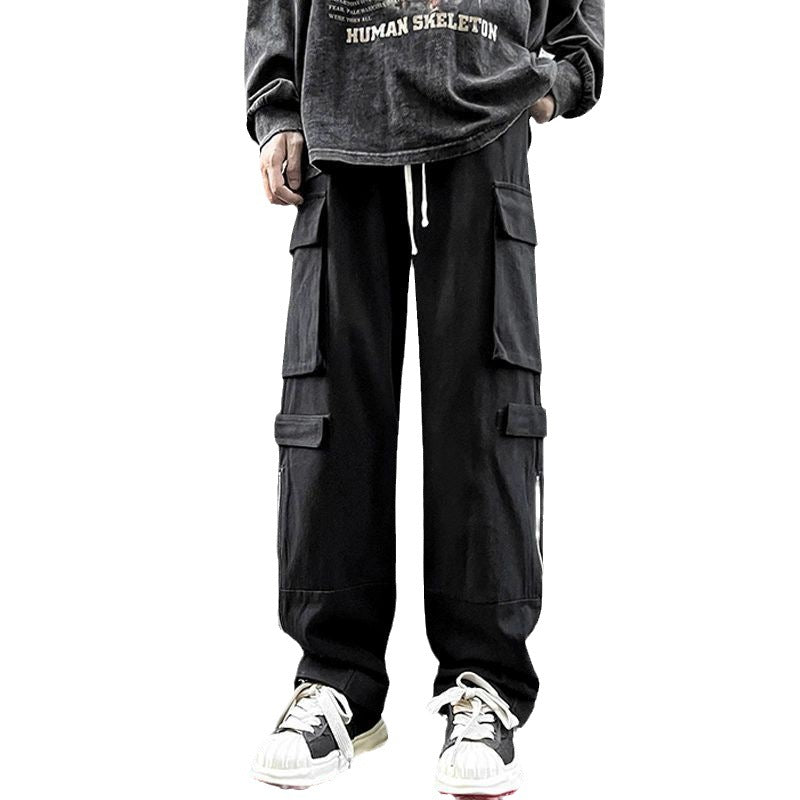 American Straight Cargo Pants Men's Loose Plus Size Casual