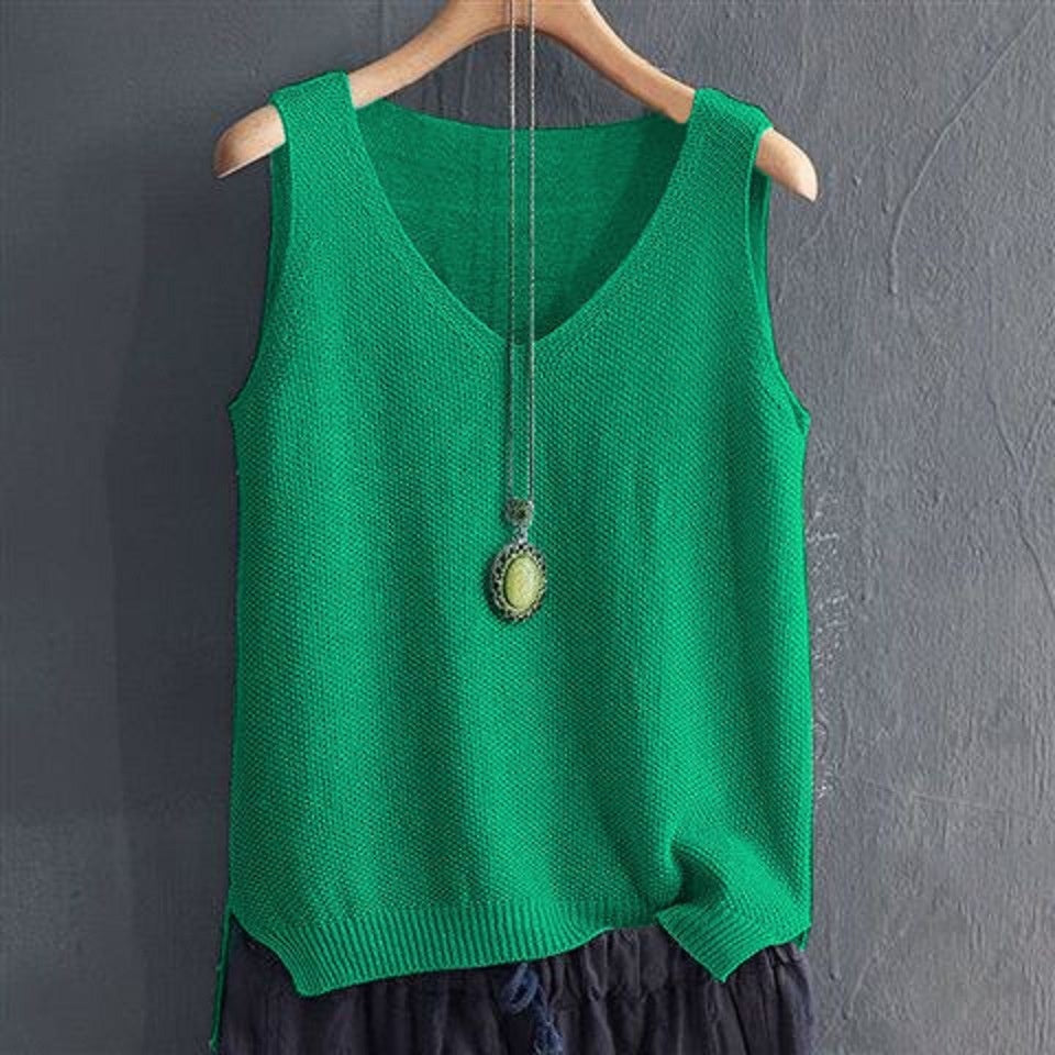 Loose Vest Women's Summer Knitted Bottoming Shirt T-shirt Inner Wear Blouse
