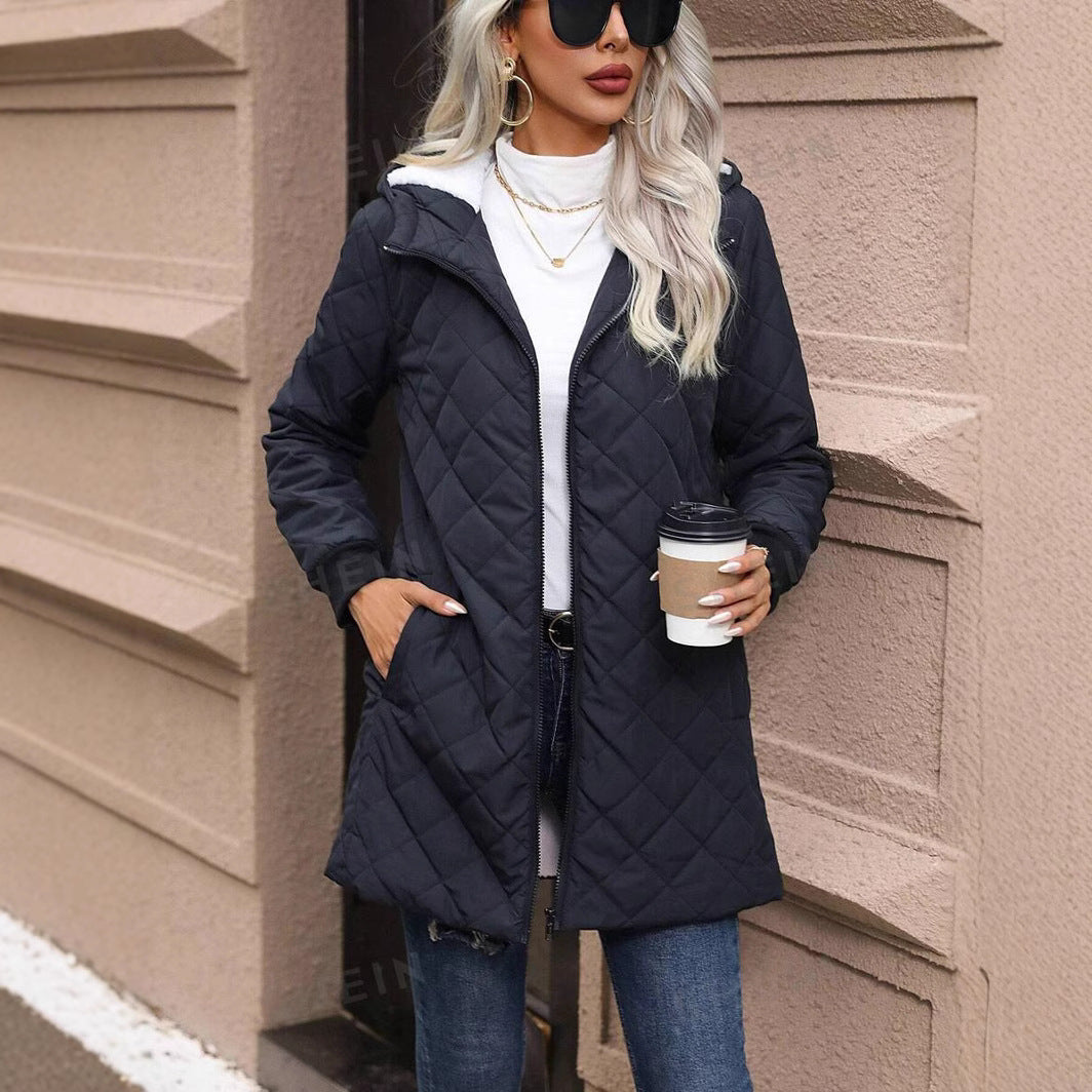 New Hooded Fleece Padded Coat Women