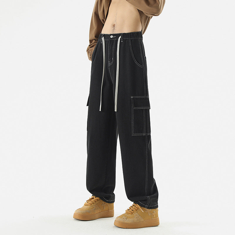 Fashion Men's Loose Straight Wide-leg Pants