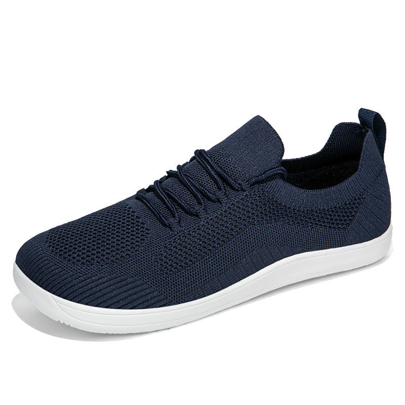 Fly Woven Mesh Breathable Couple Wide Head Wide Last Bare Feet Casual Sneaker