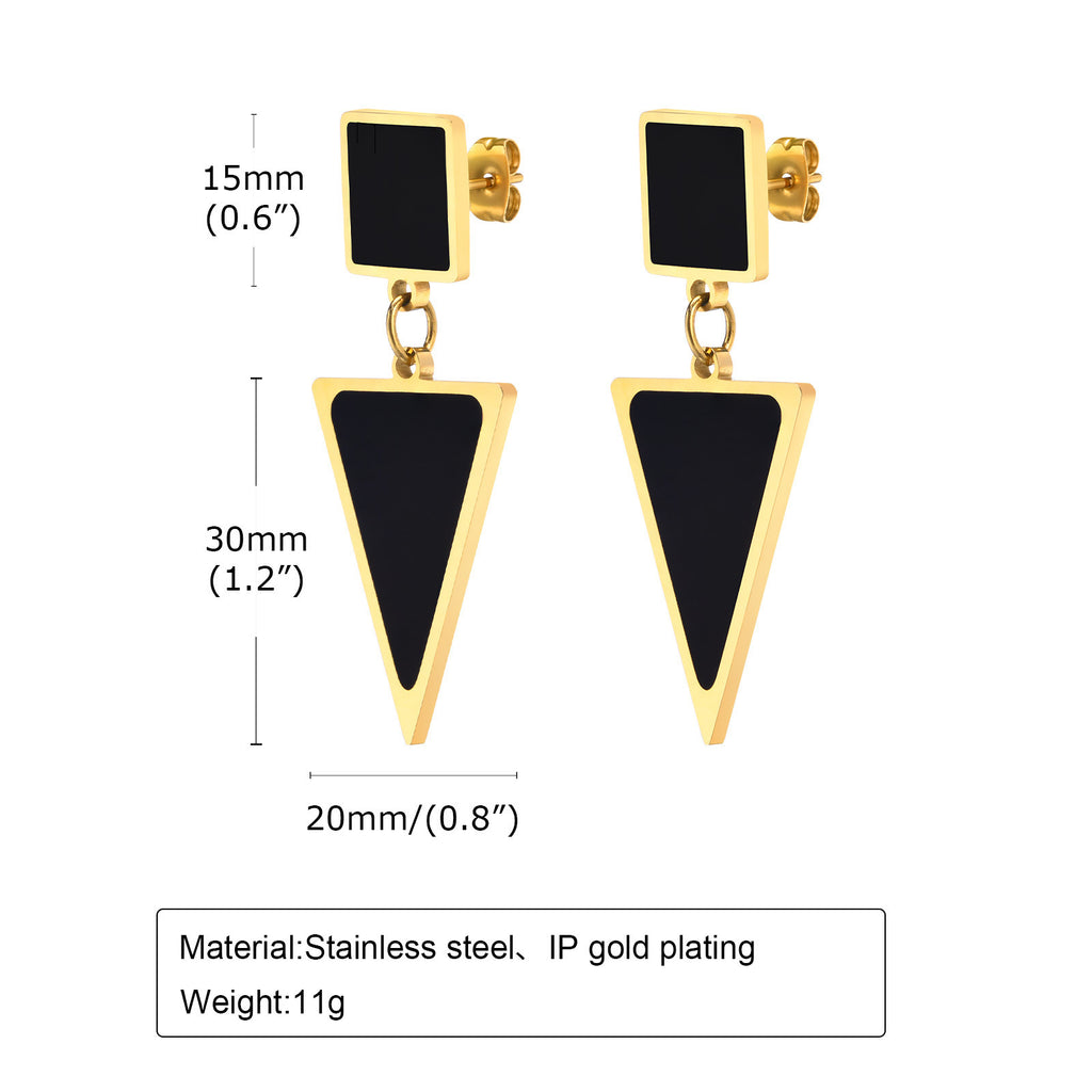 Stainless Steel Triangle Earrings Gold Simple Metal Geometry