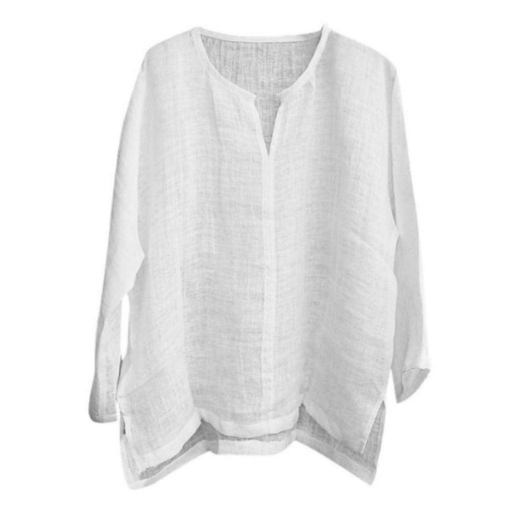 Chinese Style V-neck Men's Long-sleeved Shirt