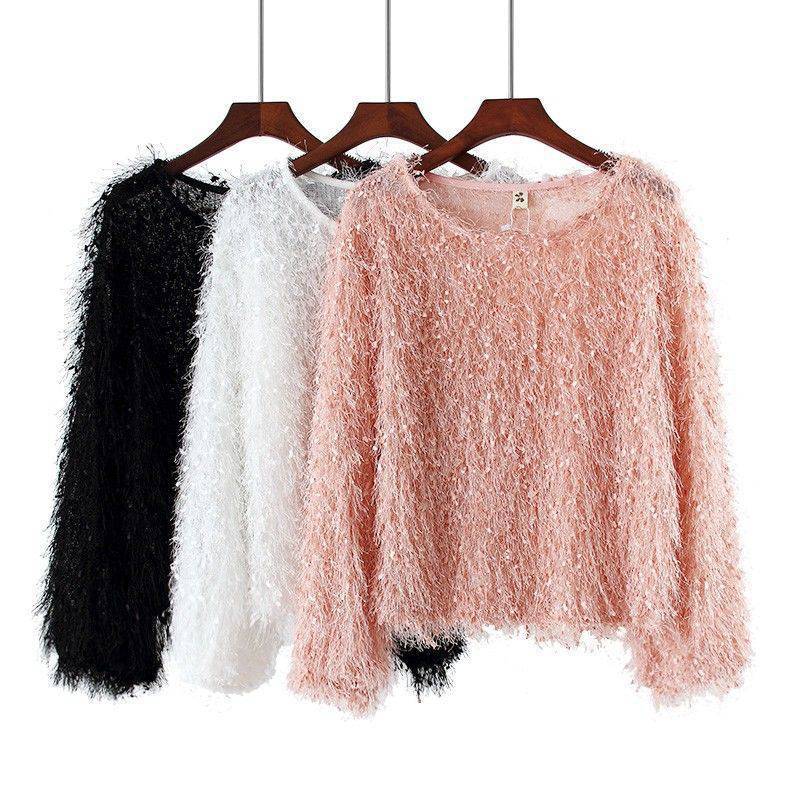 Women's Fashion Personalized Tassel Long-sleeved Top