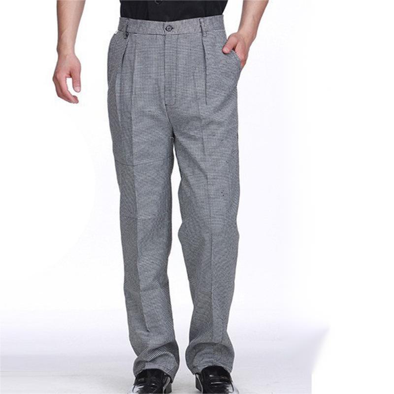 Kitchen Striped Chef's Pants And Dining Room Elastic Pants
