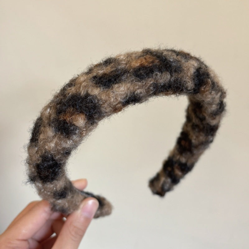 Autumn And Winter Plush Leopard Bow Balls Clip Temperament Female Updo Shark Clip