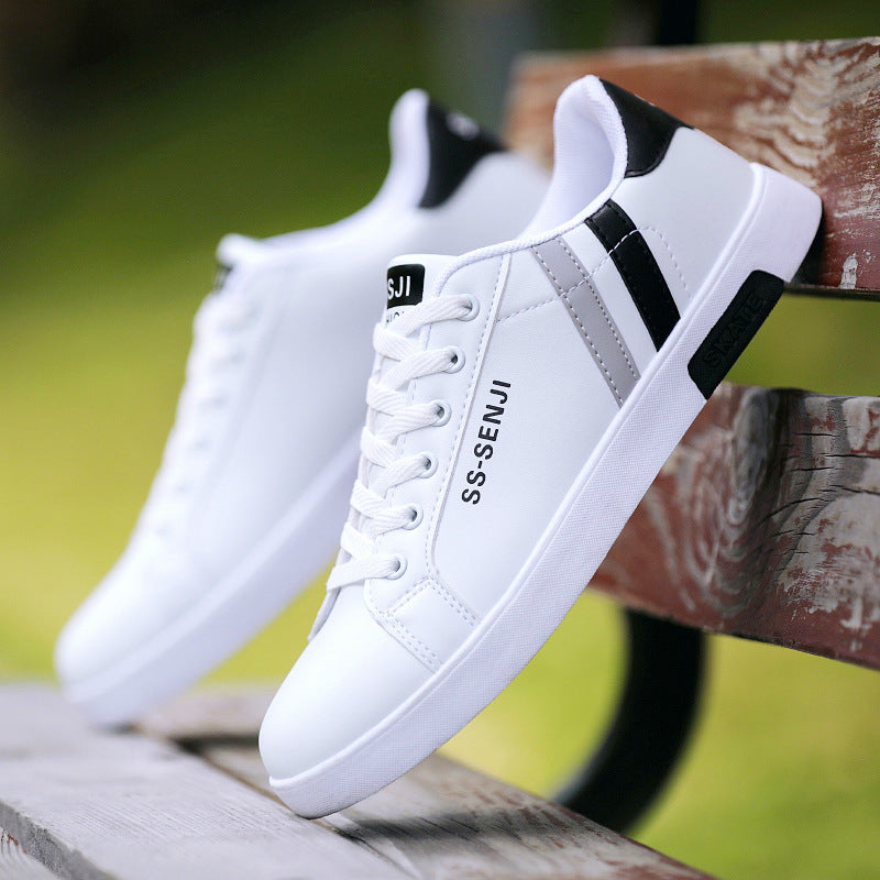 Men's all-match white flat sole shoes